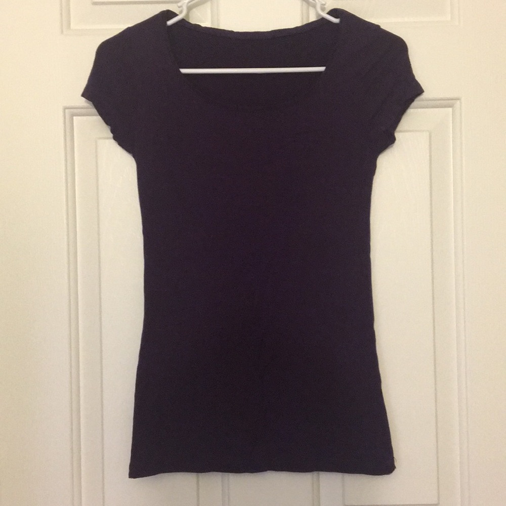 Purple short sleeve shirt